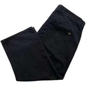 Vintage Lauren Ralph Lauren Black Denim Cropped Wide Leg Jeans Size 14 Midcalf